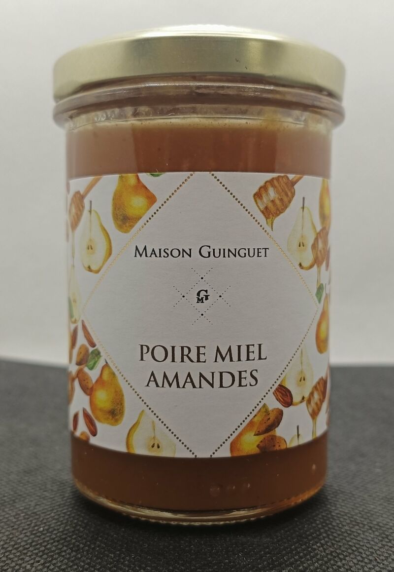 Confiture Poire miel amandes 230g - Saveurs de nos Terroirs